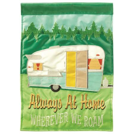 RECINTO 13 x 18 in. Camper Always At Home Polyester Printed Garden Flag RE3459547
